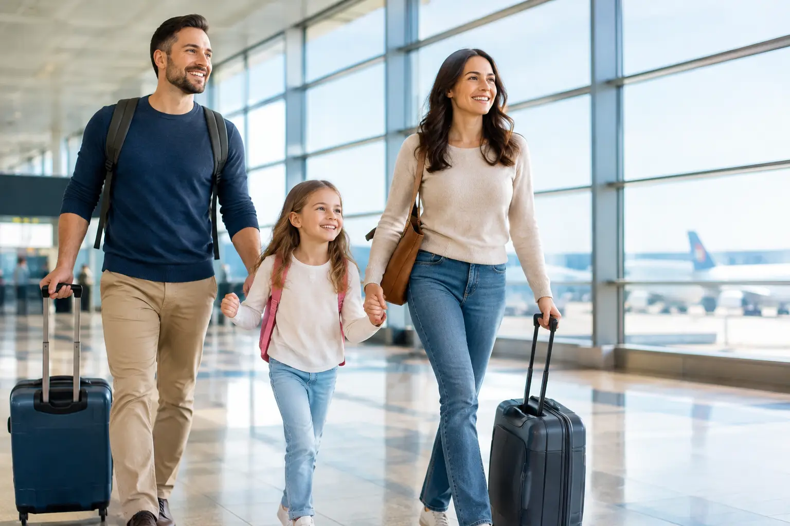 A Family Airport Journey Example, Step by Step
